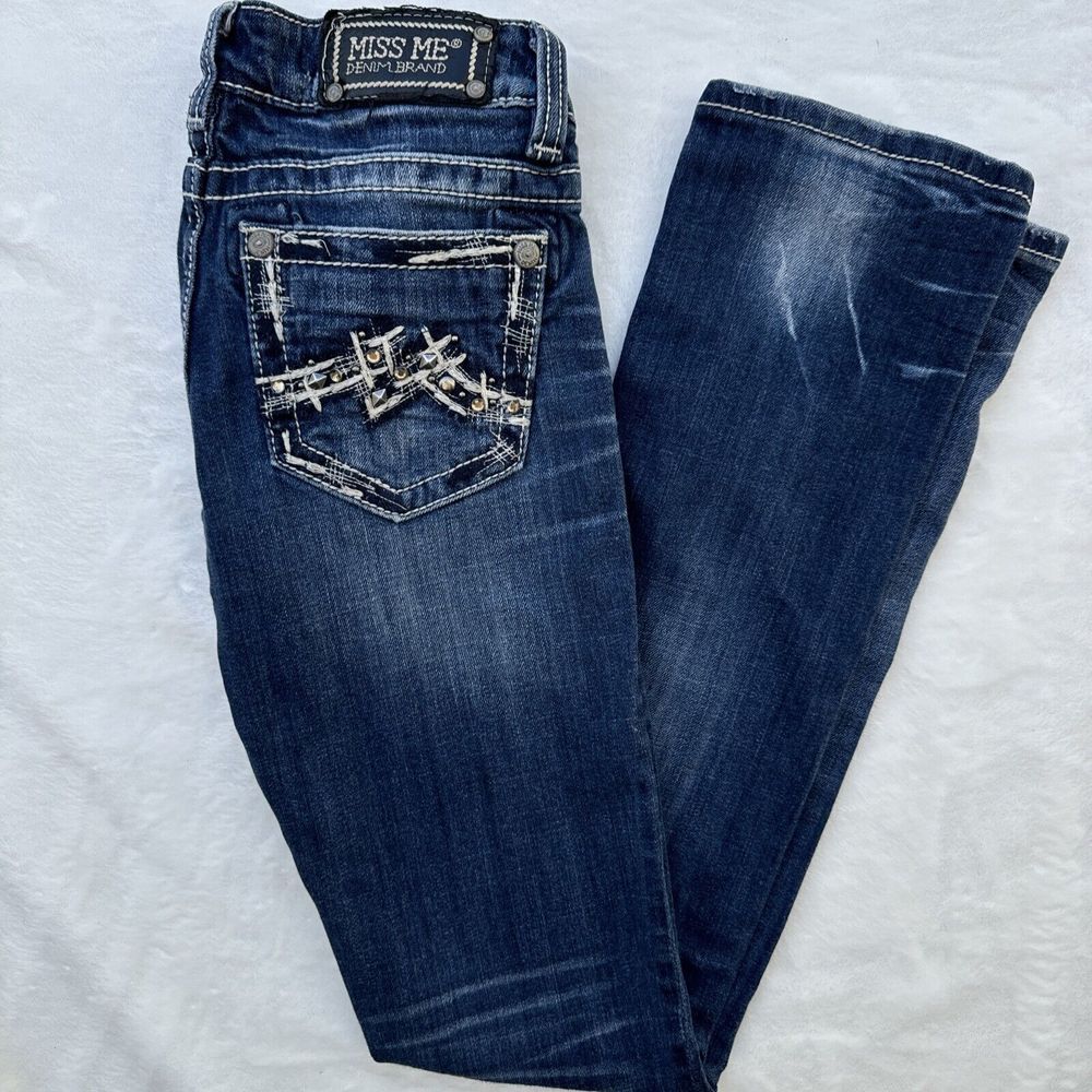 Miss Me Jeans Big Stitch Straight Women‎ Size 26 JD1071T